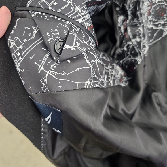 Nautica Batten Classic Fit Overcoat Jacket Wool Blend Black Size 48L NWT - Picture 8 of 16